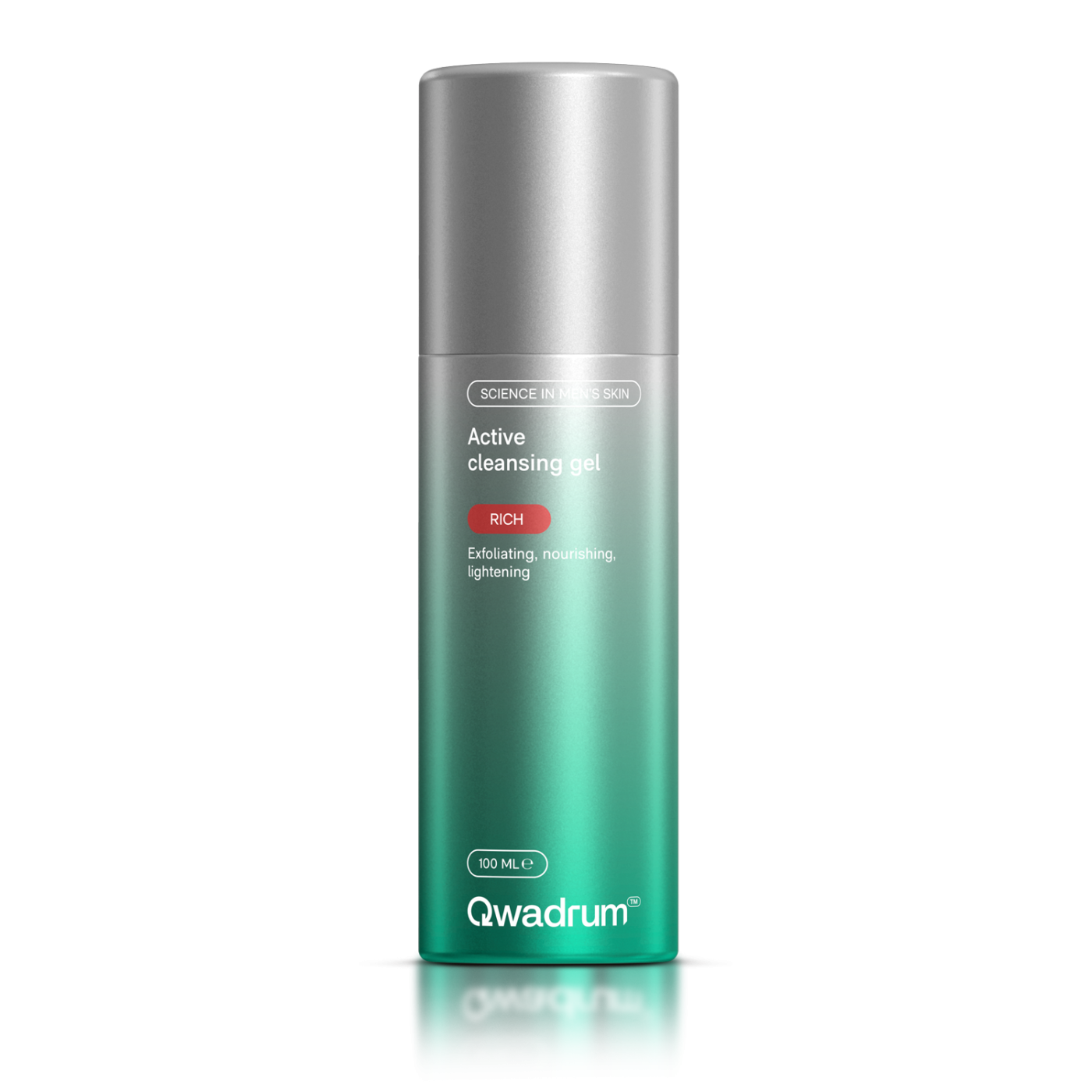 Qwadrum Active Cleansing Gel.Linea Masculina.